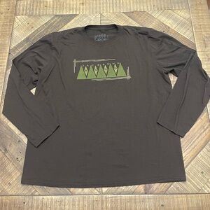 brown long-sleeve t-shirt featuring the "Zac Brown Band" logo